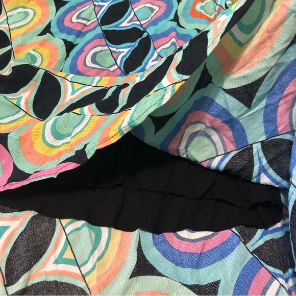 Anthropologie Kenzie Asymmetrical Geometric Multicolor Retro Dress Size 6 Small - Picture 3 of 8